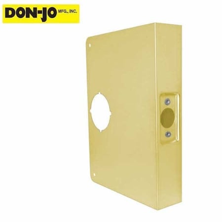 Don-Jo Extended Wrap Plate No 55 - 5 - 1-3/4 Doors - Polished Bronze DNJ-55-PB-CW